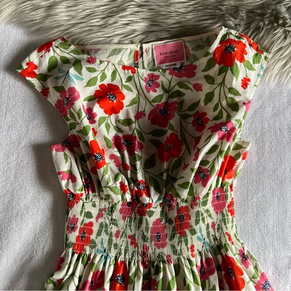 NEW kate spade Bold garden blooms Blaire cotton dress Cream, Size 2 nwt floral - Picture 3 of 12